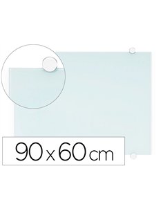 Tableau verre q-connect magnetique 90x60cm inclus 2 aimants 1 marqueur effacable 1 brosse kit fixation kf11313.