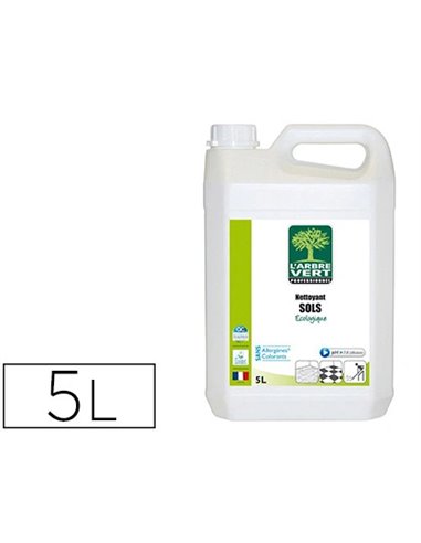 Nettoyant sol arbre vert concentré diluer carrelage tomettes plastiques parquets vitrifiés auto-laveuse romarin bidon 5l.