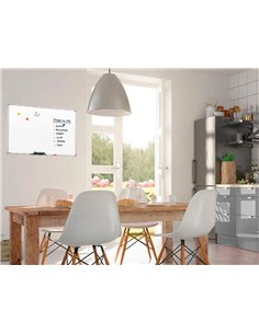 Tableau q-connect laque magnetique cadre aluminium ideal colleges bureaux inclus accessoires fixation mur. 2