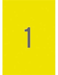 Lot de 100 étiquettes jaune fluo Apli 210 x 297 mm - Adhésif permanent - Bords droits - Couleur jaune fluo