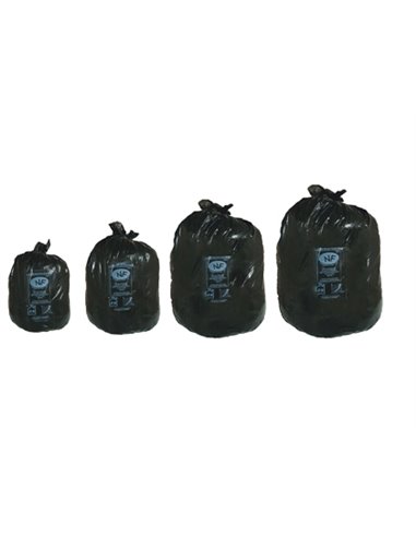 Sac poubelle flexitène liens 13 microns plus résistant multicouches étanchéité totale 30l coloris noir paquet 1000u.