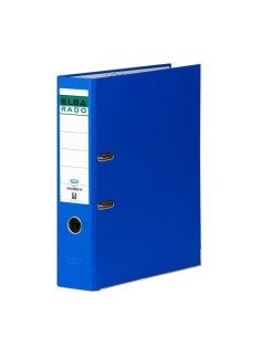 Classeur à levier Elba Chic, format folio, dos 80 mm, avec œillet et anneau, revêtement extérieur en PVC, bleu