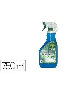 Nettoyant arbre vert écologique surfaces vitrées étagères en verre miroirs bureau table porte poignées spray 750 ml.