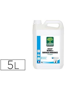 Nettoyant arbre vert écologique surfaces vitrées étagères en verre miroirs bureau table porte poignées bidon 5l.