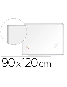 Tableau blanc vanerum sb emaille magnetique cadre aluminium auget kit fixation fourni 90x120cm.