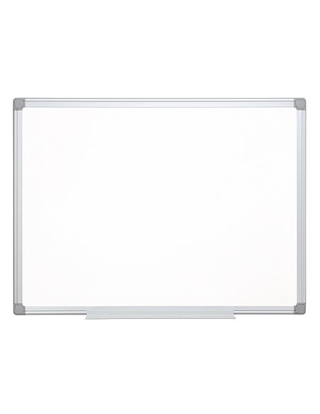 Tableau blanc q-connect émaillé surface magnétique acier vitrifié encadrement aluminium marqueur effaçable 45x60cm.