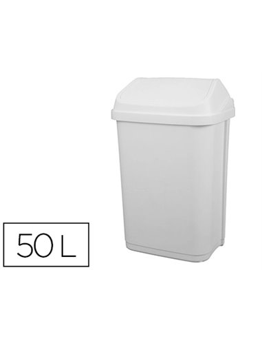 Poubelle plastique à couvercle basculant 50l.