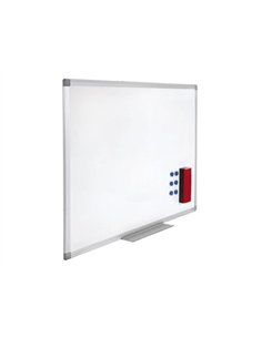 Tableau blanc juvénilia émaillé magnétique ultra résistant tôle acier lisse auget 30cm kit fixation inclus 60x90cm.