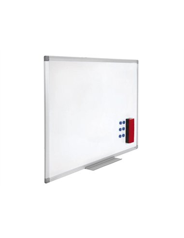 Tableau blanc juvénilia émaillé magnétique ultra résistant tôle acier lisse auget 30cm kit fixation inclus 60x90cm.