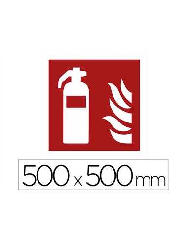 Sticker sol viso zone extincteur pictogramme adhesif antiderapant cote 500mm conforme norme iso 7010.