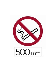 Sticker sol viso interdiction de fumer pictogramme adhesif diametre 500mm conforme norme iso 7010.