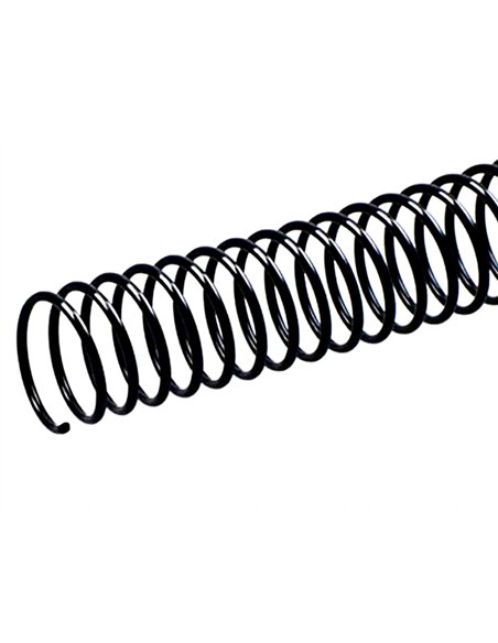 Spirale q-connect métallique relieur pas 5:1 80f calibre 1mm diamètre 12mm coloris noir boîte 200 unités.