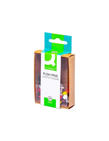 Punaise q-connect épingle mémo coloris assortis boîte 25 unités.