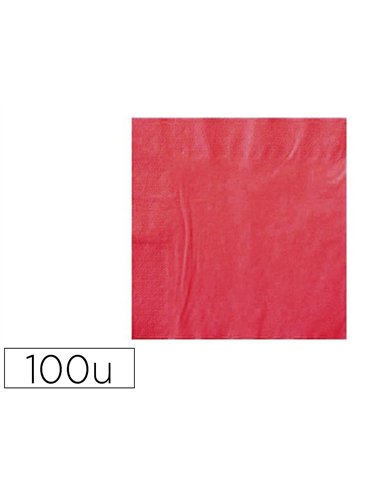 Serviette 2plis 38x38cm rouge pqt de 100.