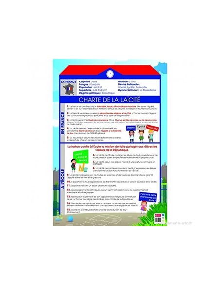 Posters souples bouchut la laicite supports ludiques materiau souple 150g 52x76 cm.