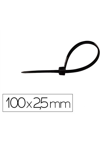 Scelle q-connect 100x2,5mm coloris noir sachet 100 unites.