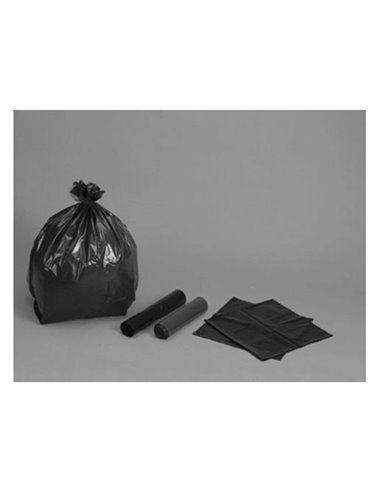 Sac poubelle polyéthylène basse densité renforcé 130l 60 microns coloris noir paquet 10 unités.