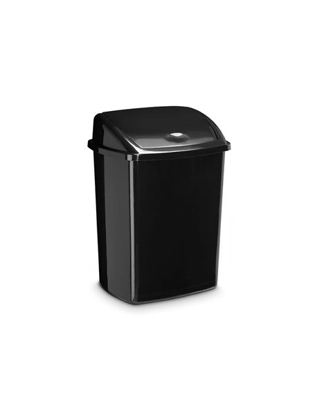 Poubelle cep plastique couvercle basculant 50l coloris noir 405x310x685mm.