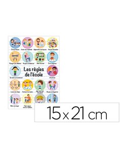 Panneau affichage pvc signaletique biz rgles de l'cole 15x21cm.