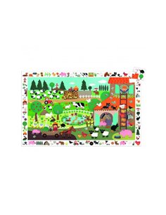 Puzzles carton d observation djeco la ferme 35 pieces et 1 poster modele.