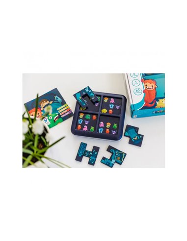 Logique reflexion smart monstres sous le lit 1 plateau de jeu 4 tuiles 1 livret 60 dfis 1 joueur.