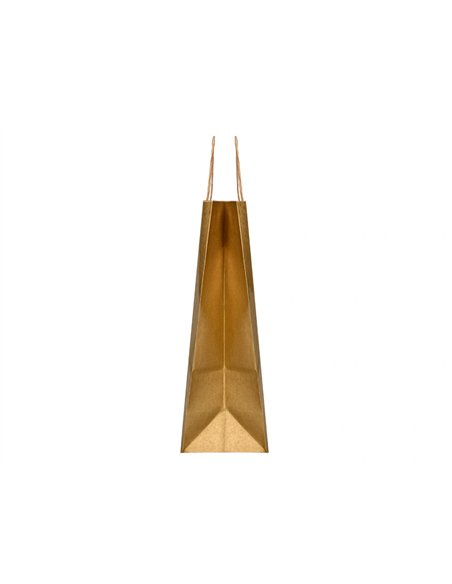 Sac papier q-connect kraft l anse torsadee 320x400x14mm coloris or.