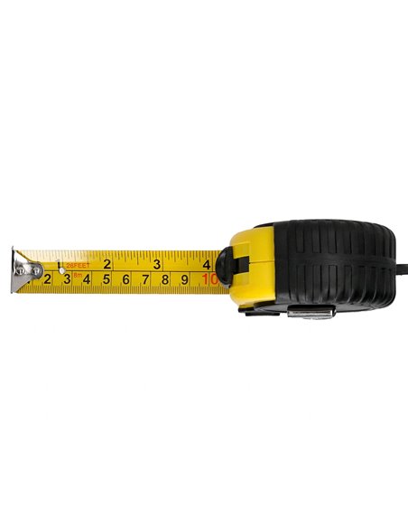 Metre enrouleur q-connect caoutchouc frein materiel antichoc largeur 25mm longueur 8m.