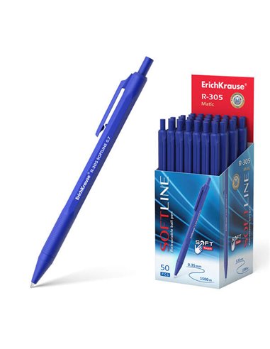 Stylo à bille automatique Erichkrause R-305 - Rechargeable - Pointe aiguille - Corps hexagonal opaque - Encre à séchage rapide -