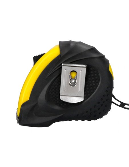 Mètre enrouleur q-connect caoutchouc frein matériel antichoc largeur 19mm longueur 5m.