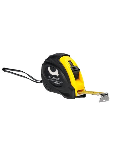 Mètre enrouleur q-connect caoutchouc frein matériel antichoc largeur 19mm longueur 5m.