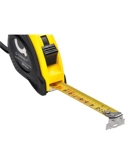 Mètre enrouleur q-connect caoutchouc frein matériel antichoc largeur 19mm longueur 5m.