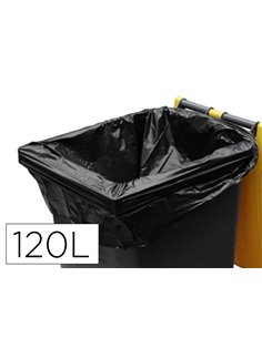 Sac container coldis 120l 25 microns largeur avec soufflet 90cm longueur 125cm coloris noir lot 20 unites.