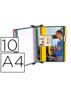 Pupitre mural tarifold pivots métal a4 avec 10 poches coloris assortis.