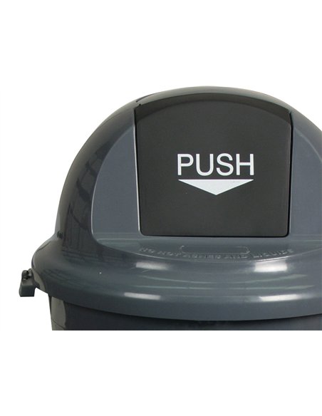 Poubelle q-connect plastique couvercle rond basculant 80l 760x450mm coloris gris.