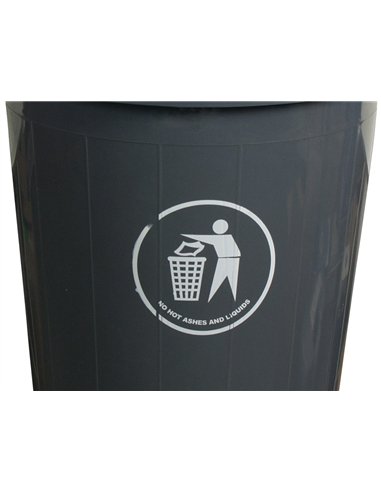 Poubelle q-connect plastique couvercle rond basculant 80l 760x450mm coloris gris.