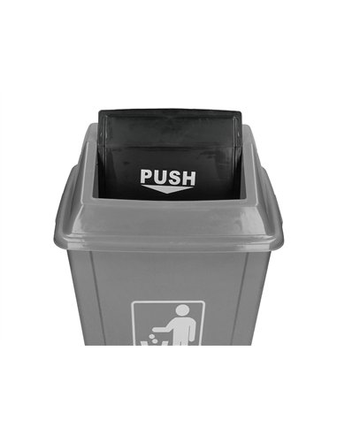 Poubelle q-connect plastique couvercle basculant ouverture facile 2 poignées 20l 340x240x450mm coloris gris.