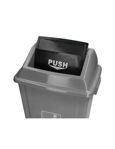 Poubelle q-connect plastique couvercle basculant ouverture facile 2 poignées 20l 340x240x450mm coloris gris.