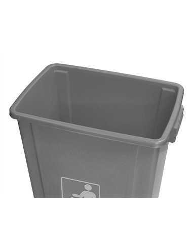 Poubelle q-connect plastique couvercle basculant ouverture facile 2 poignées 20l 340x240x450mm coloris gris.