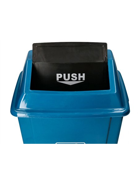Poubelle q-connect plastique couvercle basculant ouverture facile 2 poignees 20l 340x240x450mm coloris bleu.