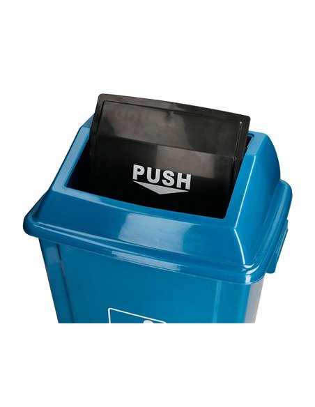 Poubelle q-connect plastique couvercle basculant ouverture facile 2 poignees 20l 340x240x450mm coloris bleu.