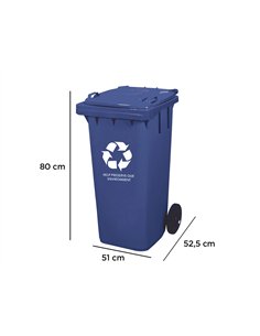 Poubelle q-connect conteneur polystyrène couvercle 100l 525x510x800mm 2 roues coloris bleu. 2