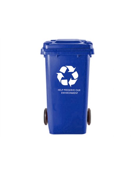 Poubelle q-connect conteneur polystyrène couvercle 100l 525x510x800mm 2 roues coloris bleu.