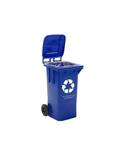 Poubelle q-connect conteneur polystyrène couvercle 100l 525x510x800mm 2 roues coloris bleu.
