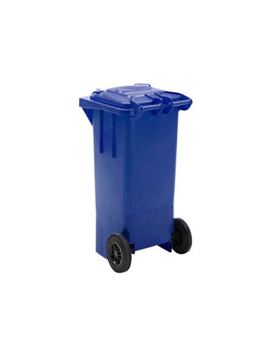 Poubelle q-connect conteneur polystyrène couvercle 100l 525x510x800mm 2 roues coloris bleu.