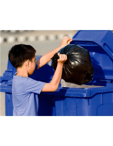 Poubelle q-connect conteneur polystyrène couvercle 100l 525x510x800mm 2 roues coloris bleu.