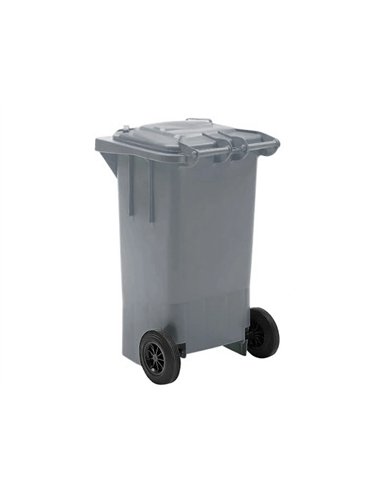 Poubelle q-connect conteneur plastique couvercle 100l 470x750x370mm déchets organiques coloris gris.