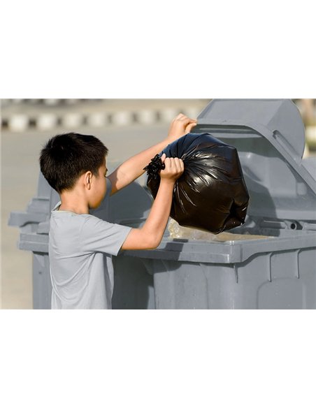 Poubelle q-connect conteneur plastique couvercle 100l 470x750x370mm déchets organiques coloris gris.