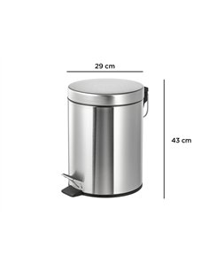 Poubelle metallique q-connect avec pedale chrome capacite 20 litres dim. 430x290mm. 2
