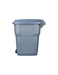Poubelle conteneur q-connect plastique avec couvercle et pedale capacite 30l dim 395x395x420mm coloris gris. 2
