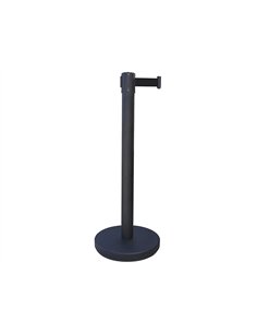 Poteau guide viso a sangle 2mx50cm pour delimiter une zone coloris noir.